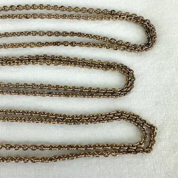 Antique Long Rose Gold Filled Watch Chain Necklace