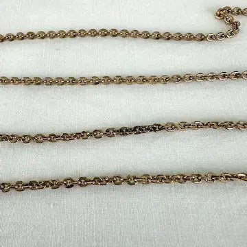 Antique Long Rose Gold Filled Watch Chain Necklace