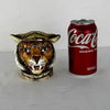Antique Majolica Ceramic Tiger Humidor