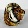 Antique Majolica Ceramic Tiger Humidor