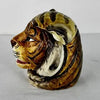Antique Majolica Ceramic Tiger Humidor