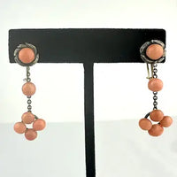 Antique Natural Coral Drop Earrings