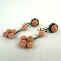Antique Natural Coral Drop Earrings