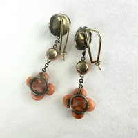 Antique Natural Coral Drop Earrings