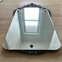 Antique Ornate Carved Wood Etched Mirror