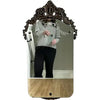 Antique Ornate Carved Wood Etched Mirror