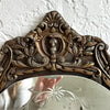 Antique Ornate Carved Wood Etched Mirror