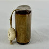 Antique Primitive Carved Cow Horn and Wood Snuff Box