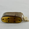 Antique Primitive Carved Cow Horn and Wood Snuff Box