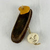 Antique Primitive Carved Cow Horn and Wood Snuff Box