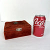 Antique Red Plush Velvet Sewing Box with Applied Squirrel and Bone Tools
