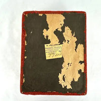 Antique Red Plush Velvet Sewing Box with Applied Squirrel and Bone Tools