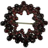 Antique Rose Cut Garnet Star Brooch