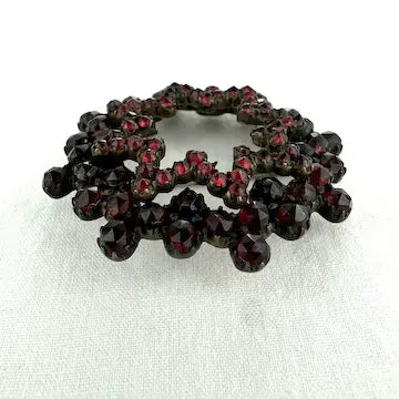 Antique Rose Cut Garnet Star Brooch