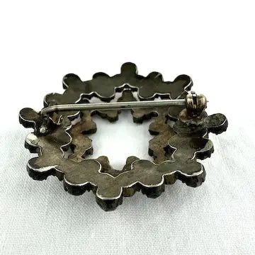 Antique Rose Cut Garnet Star Brooch