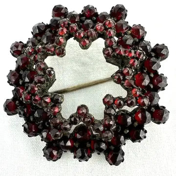 Antique Rose Cut Garnet Star Brooch