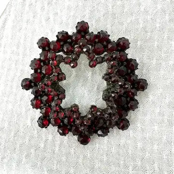 Antique Rose Cut Garnet Star Brooch