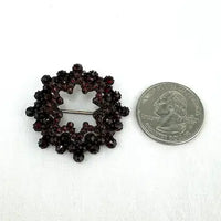 Antique Rose Cut Garnet Star Brooch