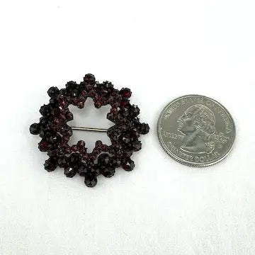 Antique Rose Cut Garnet Star Brooch