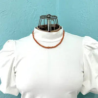 Antique Salmon Coral Beaded Necklace with 14k Gold Clasp