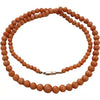 Antique Salmon Coral Beaded Necklace with 14k Gold Clasp
