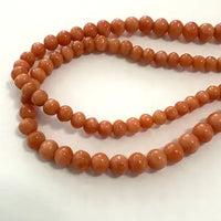 Antique Salmon Coral Beaded Necklace with 14k Gold Clasp