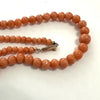 Antique Salmon Coral Beaded Necklace with 14k Gold Clasp