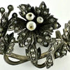Antique Silver and Seed Pearl Floral Brooch