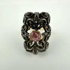 Antique Silver Topped 10k Gold & Tourmaline Ring