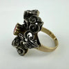 Antique Silver Topped 10k Gold & Tourmaline Ring