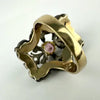 Antique Silver Topped 10k Gold & Tourmaline Ring