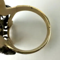 Antique Silver Topped 10k Gold & Tourmaline Ring