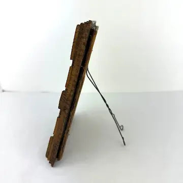 Antique Tramp Art Tabletop Picture Frame