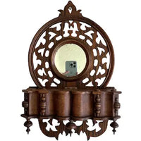 Antique Victorian Wall Box with Mirror