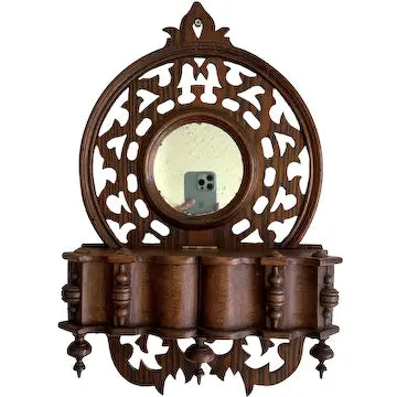 Antique Victorian Wall Box with Mirror