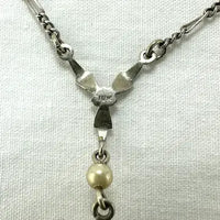 Art Deco 10k White Gold Amethyst Pendant Necklace