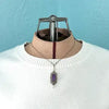 Art Deco 10k White Gold Amethyst Pendant Necklace