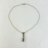 Art Deco 14K Gold Amethyst Pearl Lavalier Necklace
