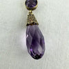 Art Deco 14K Gold Amethyst Pearl Lavalier Necklace