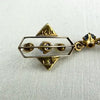 Art Deco 14k Gold Blue Topaz and Pearl Lavalier Pendant