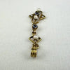 Art Deco 14k Gold Blue Topaz and Pearl Lavalier Pendant