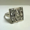 Art Deco 14k White Gold Diamond Ring