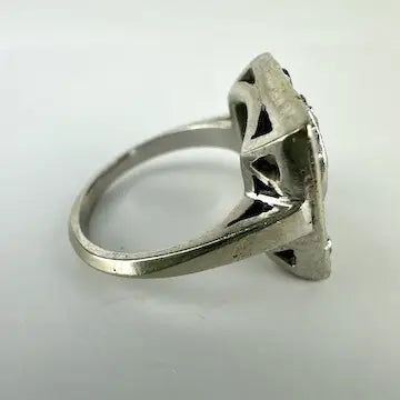 Art Deco 14k White Gold Diamond Ring