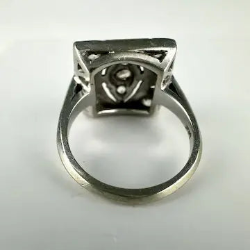 Art Deco 14k White Gold Diamond Ring