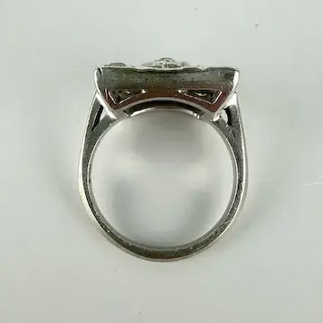 Art Deco 14k White Gold Diamond Ring
