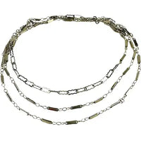 Art Deco 14k White and Yellow Gold Specialty Link Necklace