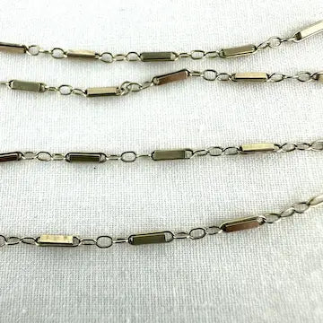 Art Deco 14k White and Yellow Gold Specialty Link Necklace