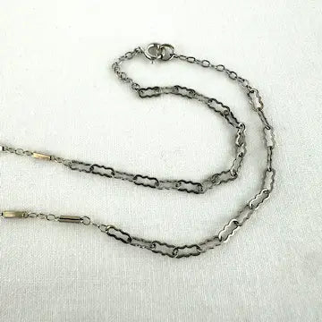 Art Deco 14k White and Yellow Gold Specialty Link Necklace