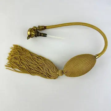 Art Deco Amber Glass Atomizer Perfume Bottle