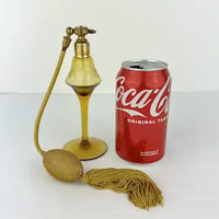 Art Deco Amber Glass Atomizer Perfume Bottle